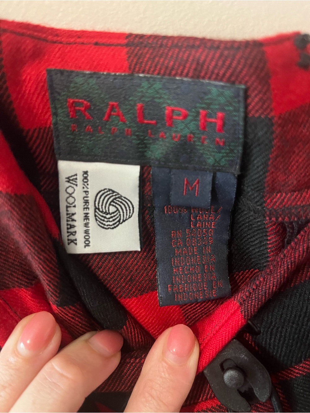 Ralph Lauren Red & Black Plaid 100% Wool Maxi Skirt | Size Medium - Picture 6 of 9